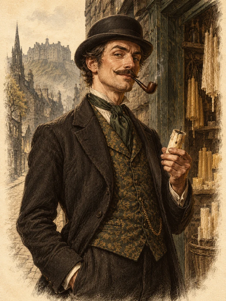 An illustrated interpretation of The Candlemaker from the adventure